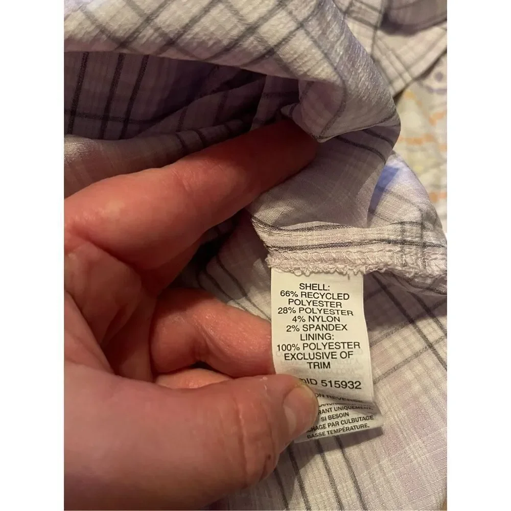 L.L. Bean Womens Purple Gray Plaid Vented Button Up Fishing Shirt Size 2X Plus